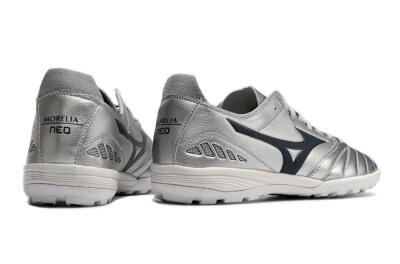 Men's Mizuno Morelia Neo 3 Pro TF Artificial Turf Low-Tops Football Shoes - Silver/Black