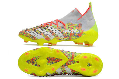 Unisex Adidas Predator Freak.1 FG Firm Ground High-Tops Football Boots - Grey/Yellow/Orange