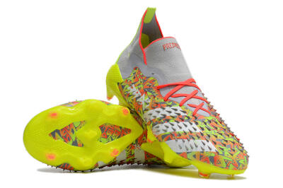 Unisex Adidas Predator Freak.1 FG Firm Ground High-Tops Football Boots - Grey/Yellow/Orange