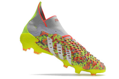 Unisex Adidas Predator Freak.1 FG Firm Ground High-Tops Football Boots - Grey/Yellow/Orange
