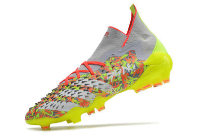 Unisex Adidas Predator Freak.1 FG Firm Ground High-Tops Football Boots - Grey/Yellow/Orange