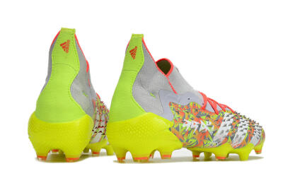 Unisex Adidas Predator Freak.1 FG Firm Ground High-Tops Football Boots - Grey/Yellow/Orange