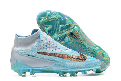 Men's Nike Phantom GX Elite FG Firm Ground High-Tops Football Boots - Blue/White/Brown/Black