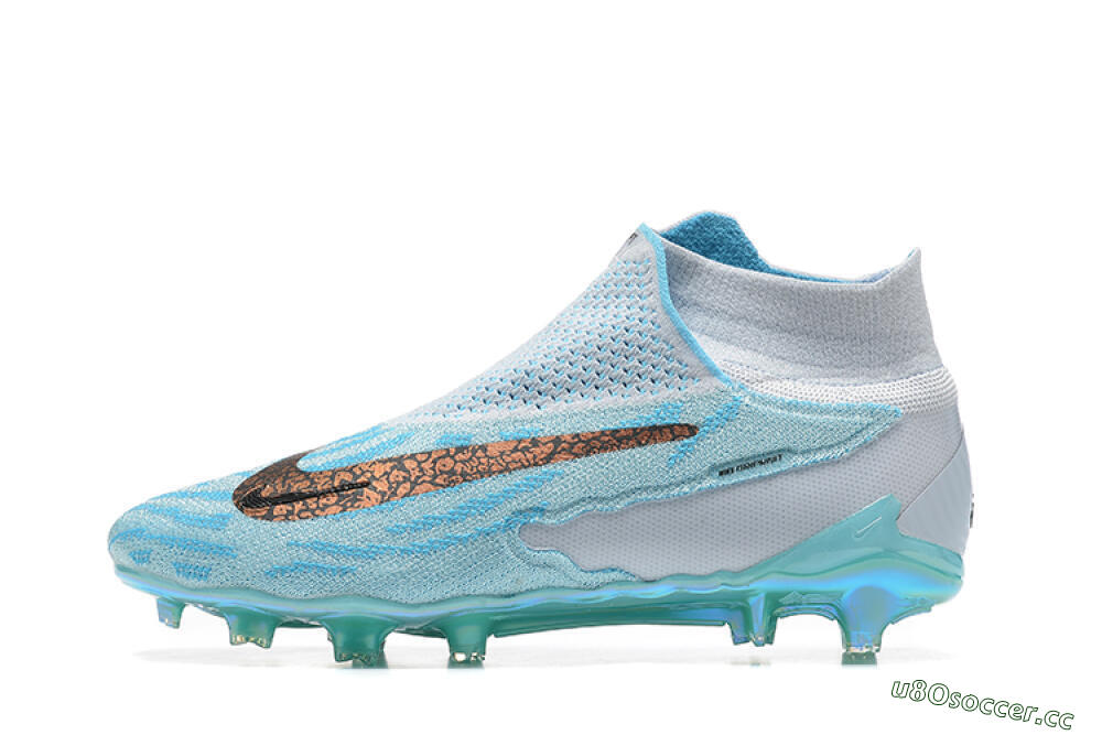 Men's Nike Phantom GX Elite FG Firm Ground High-Tops Football Boots - Blue/White/Brown/Black 0