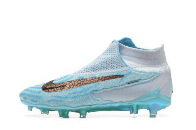 Men's Nike Phantom GX Elite FG Firm Ground High-Tops Football Boots - Blue/White/Brown/Black