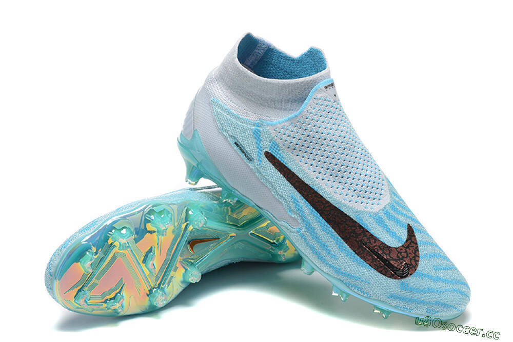 Men's Nike Phantom GX Elite FG Firm Ground High-Tops Football Boots - Blue/White/Brown/Black 4