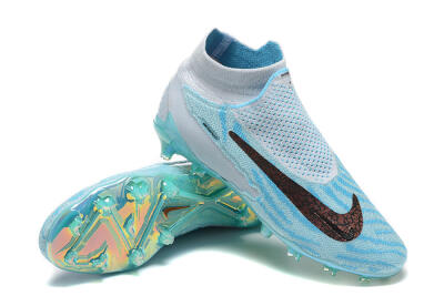 Men's Nike Phantom GX Elite FG Firm Ground High-Tops Football Boots - Blue/White/Brown/Black