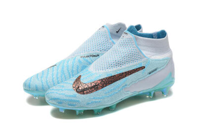 Men's Nike Phantom GX Elite FG Firm Ground High-Tops Football Boots - Blue/White/Brown/Black