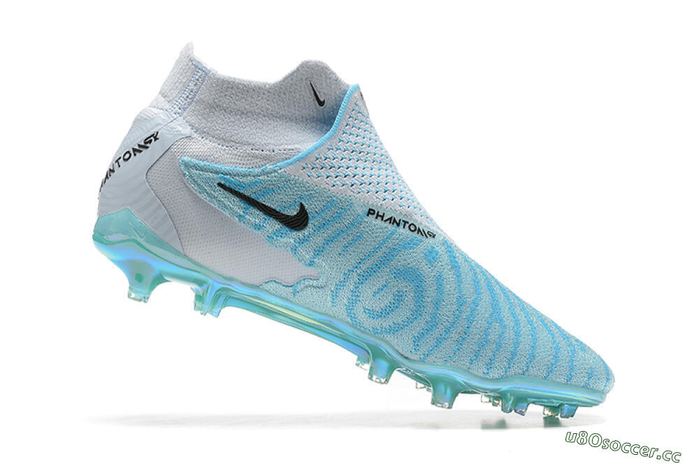 Men's Nike Phantom GX Elite FG Firm Ground High-Tops Football Boots - Blue/White/Brown/Black 7