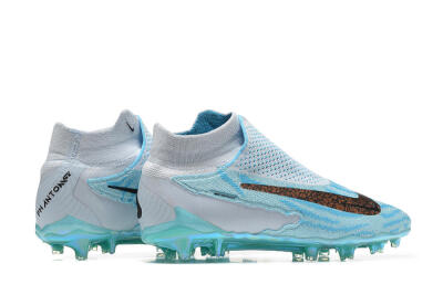 Men's Nike Phantom GX Elite FG Firm Ground High-Tops Football Boots - Blue/White/Brown/Black