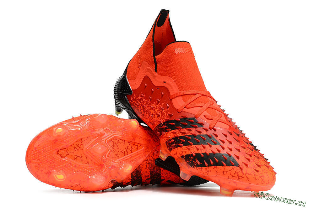 Unisex Adidas Predator Freak.1 FG Firm Ground High-Tops Football Boots - Red/Black 3