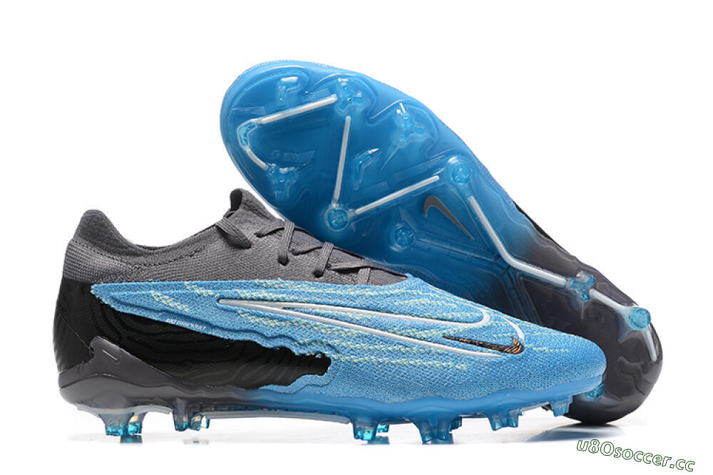 Men's Nike Phantom GX Elite FG Firm Ground Low-Tops Football Boots - Blue/Grey/White 2