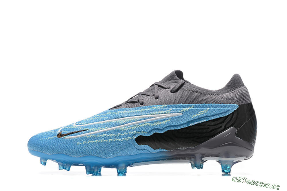 Men's Nike Phantom GX Elite FG Firm Ground Low-Tops Football Boots - Blue/Grey/White 0