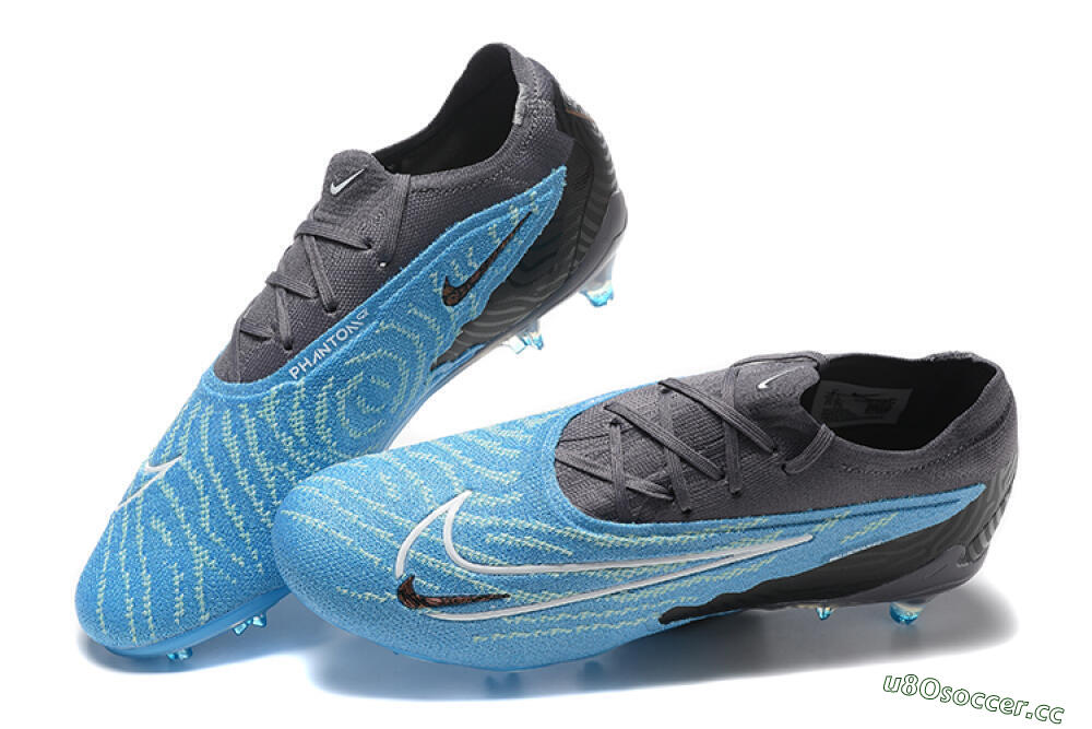 Men's Nike Phantom GX Elite FG Firm Ground Low-Tops Football Boots - Blue/Grey/White 6