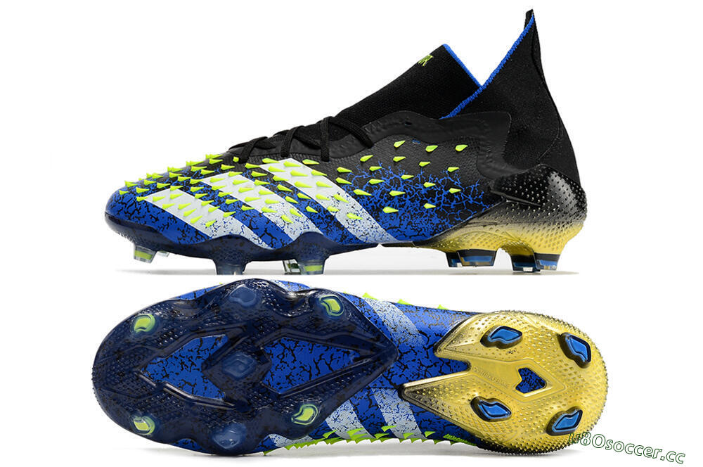 Unisex Adidas Predator Freak.1 FG Firm Ground High-Tops Football Boots - Black/Blue/White 1
