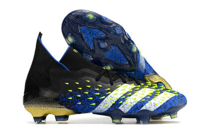 Unisex Adidas Predator Freak.1 FG Firm Ground High-Tops Football Boots - Black/Blue/White