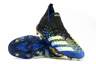 Unisex Adidas Predator Freak.1 FG Firm Ground High-Tops Football Boots - Black/Blue/White