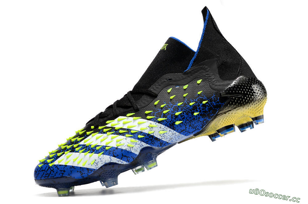 Unisex Adidas Predator Freak.1 FG Firm Ground High-Tops Football Boots - Black/Blue/White 5