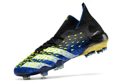 Unisex Adidas Predator Freak.1 FG Firm Ground High-Tops Football Boots - Black/Blue/White
