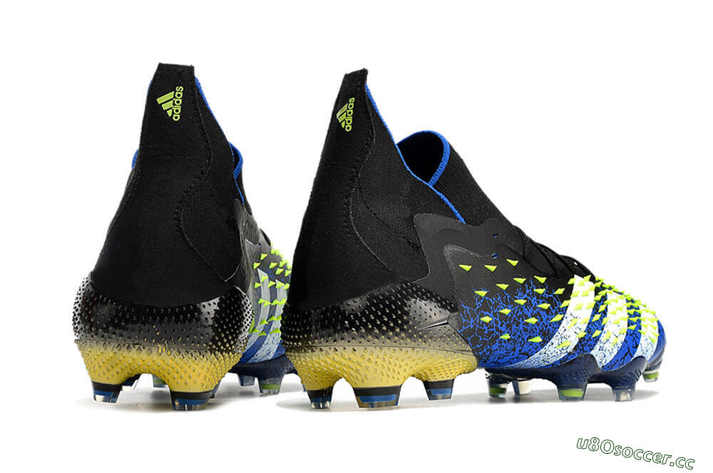 Unisex Adidas Predator Freak.1 FG Firm Ground High-Tops Football Boots - Black/Blue/White 6