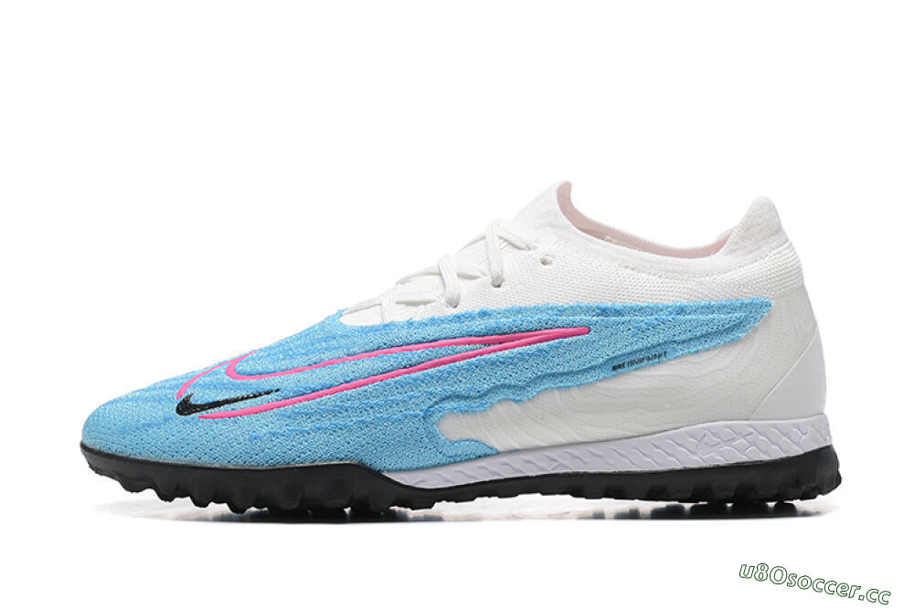 Men's Nike Phantom GX Elite TF Artificial Turf Low-Tops Football Shoes - Blue/White/Pink 0