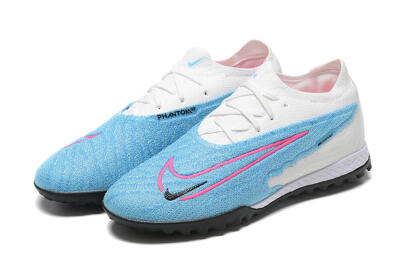 Men's Nike Phantom GX Elite TF Artificial Turf Low-Tops Football Shoes - Blue/White/Pink