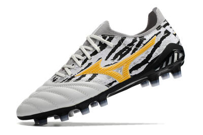 Men's Mizuno Morelia Neo 3 Made in Japan FG Firm Ground Low-Tops Football Boots - White/Black/Yellow