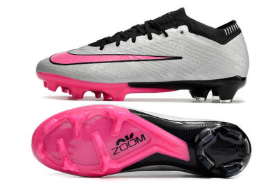 Men's Nike Mercurial Vapor 15 Elite FG Firm Ground Low-Tops Football Boots - Silver/Black/Pink