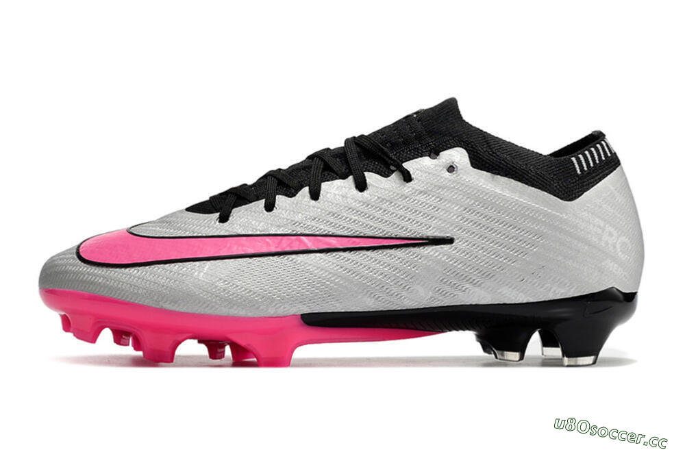 Men's Nike Mercurial Vapor 15 Elite FG Firm Ground Low-Tops Football Boots - Silver/Black/Pink 0