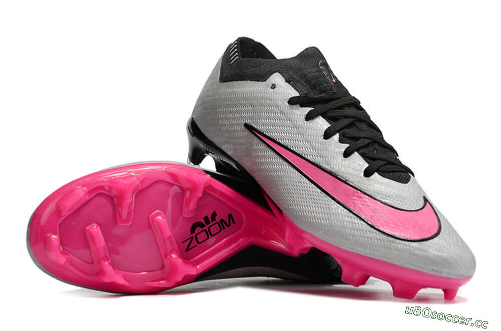 Men's Nike Mercurial Vapor 15 Elite FG Firm Ground Low-Tops Football Boots - Silver/Black/Pink 3