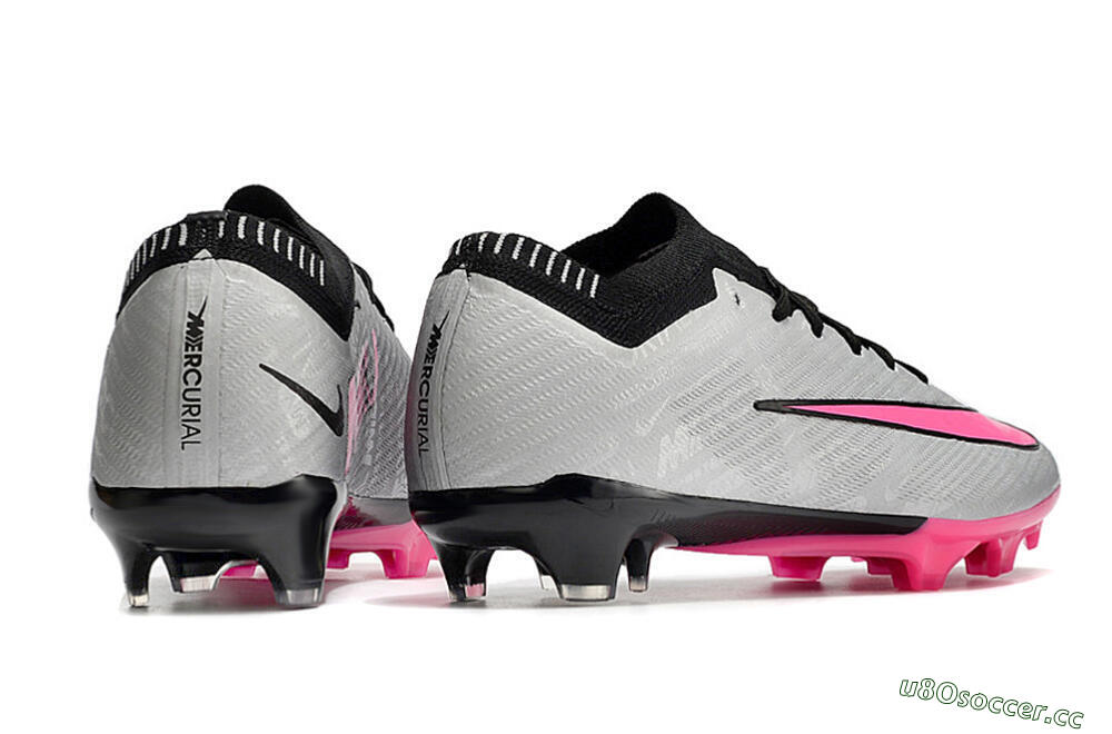 Men's Nike Mercurial Vapor 15 Elite FG Firm Ground Low-Tops Football Boots - Silver/Black/Pink 6