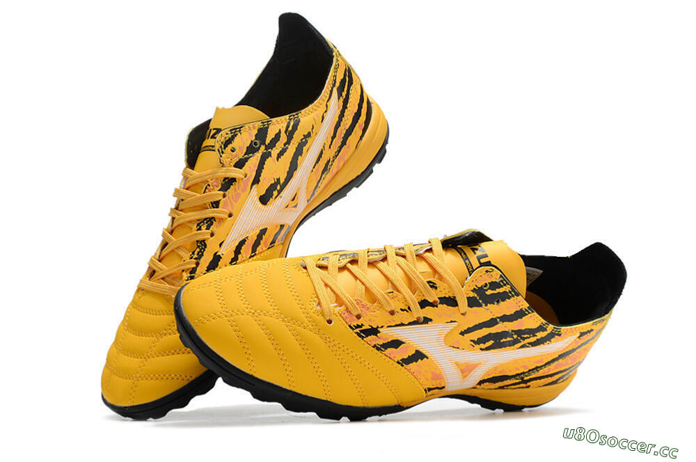 Men's Mizuno Morelia Neo 3 Pro TF Artificial Turf Low-Tops Football Shoes - Yellow/White/Black 6