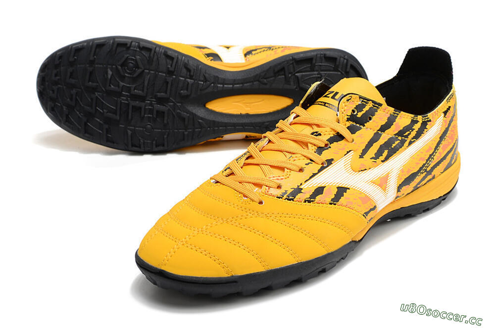 Men's Mizuno Morelia Neo 3 Pro TF Artificial Turf Low-Tops Football Shoes - Yellow/White/Black 3