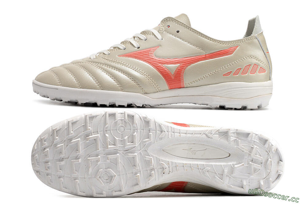 Men's Mizuno Morelia Neo 3 Pro TF Artificial Turf Low-Tops Football Shoes - White/Red 1