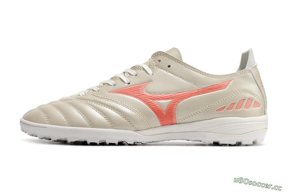 Men's Mizuno Morelia Neo 3 Pro TF Artificial Turf Low-Tops Football Shoes - White/Red 0