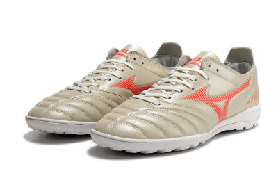 Men's Mizuno Morelia Neo 3 Pro TF Artificial Turf Low-Tops Football Shoes - White/Red