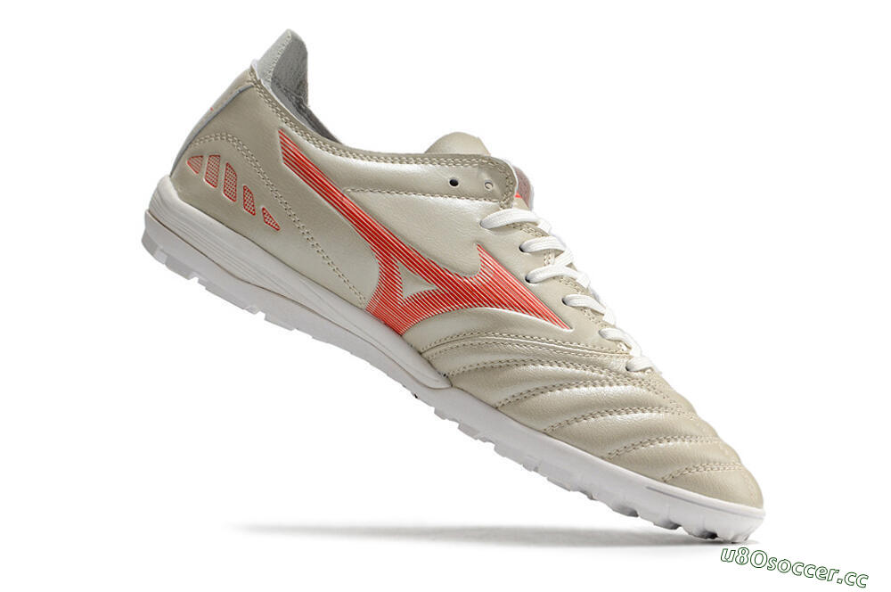 Men's Mizuno Morelia Neo 3 Pro TF Artificial Turf Low-Tops Football Shoes - White/Red 7