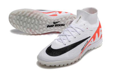 Men's Nike Air Zoom Mercurial Superfly 9 Elite TF Artificial Turf High-Tops Football Shoes - White/Black/Red