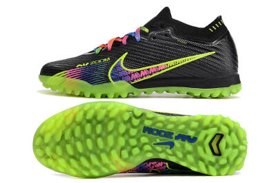 Men's Nike Air Zoom Mercurial Vapor 15 Elite TF Artificial Turf Low-Tops Football Shoes - Black/Green/Pink