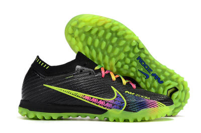 Men's Nike Air Zoom Mercurial Vapor 15 Elite TF Artificial Turf Low-Tops Football Shoes - Black/Green/Pink
