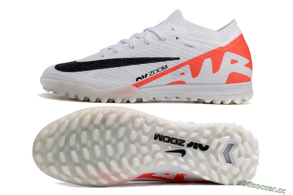 Men's Nike Air Zoom Mercurial Vapor 15 Elite TF Artificial Turf Low-Tops Football Shoes - White/Black/Red 1