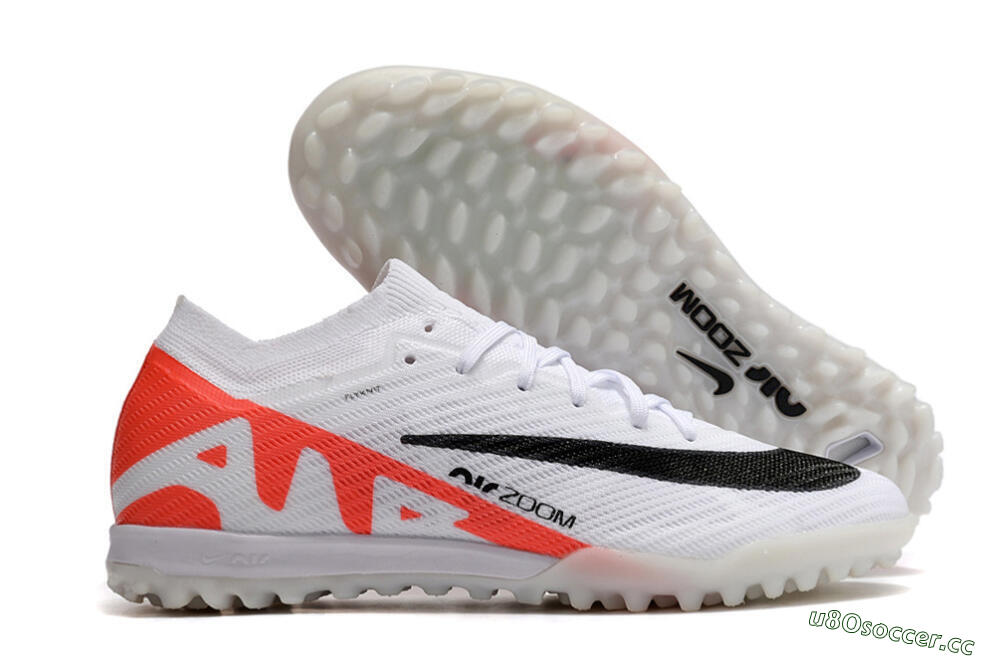 Men's Nike Air Zoom Mercurial Vapor 15 Elite TF Artificial Turf Low-Tops Football Shoes - White/Black/Red 2