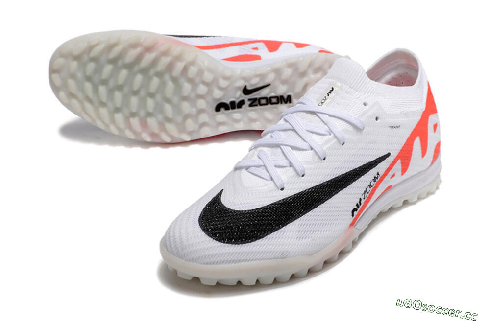 Men's Nike Air Zoom Mercurial Vapor 15 Elite TF Artificial Turf Low-Tops Football Shoes - White/Black/Red 3