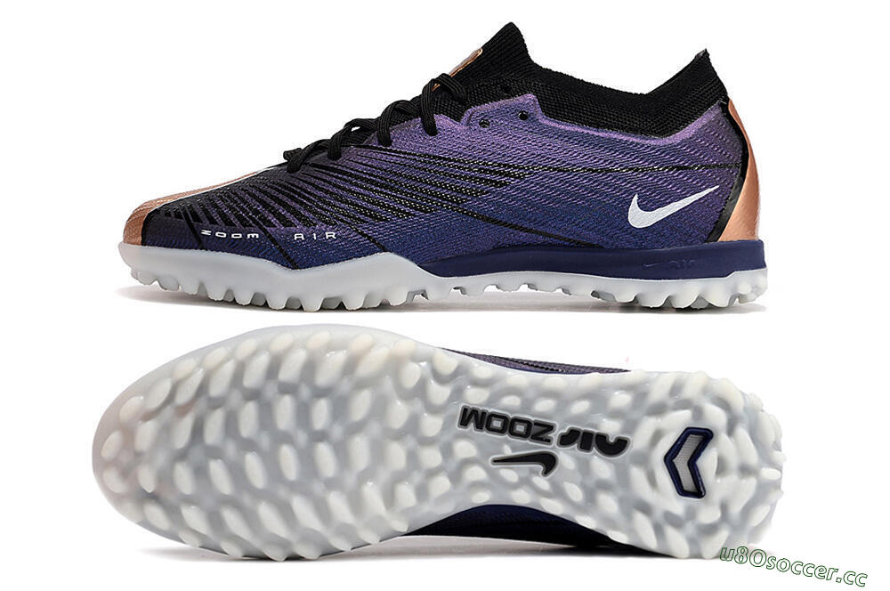 Men's Nike Air Zoom Mercurial Vapor 15 Elite TF Artificial Turf Low-Tops Football Shoes - Purple/Black 1
