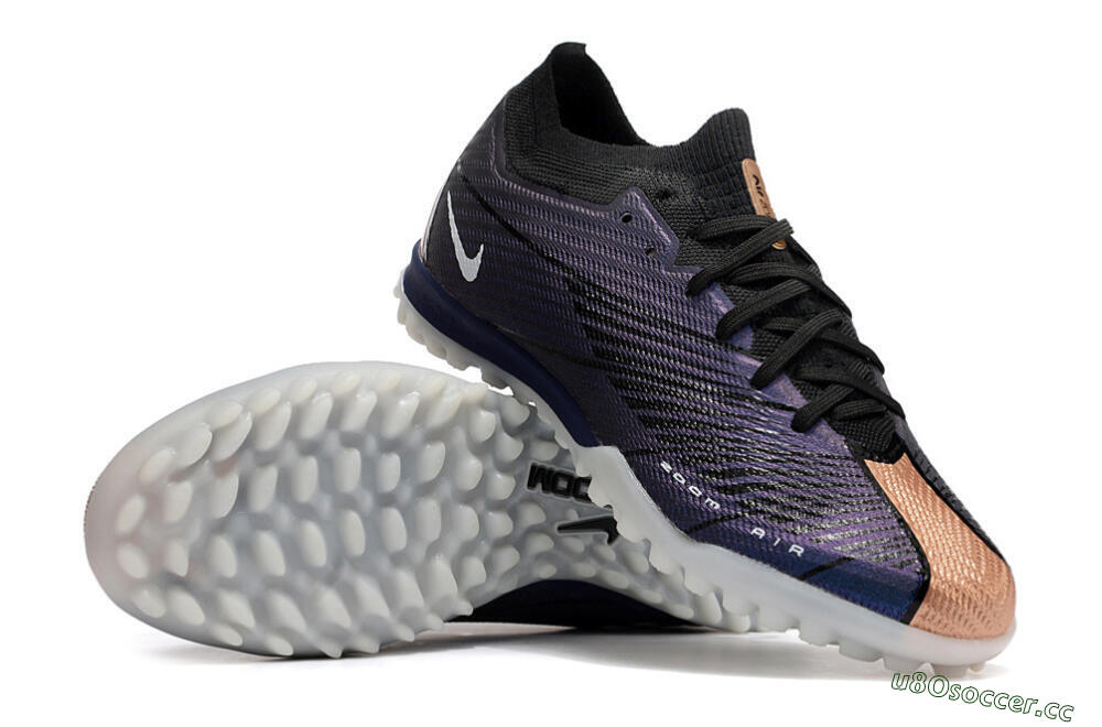 Men's Nike Air Zoom Mercurial Vapor 15 Elite TF Artificial Turf Low-Tops Football Shoes - Purple/Black 4