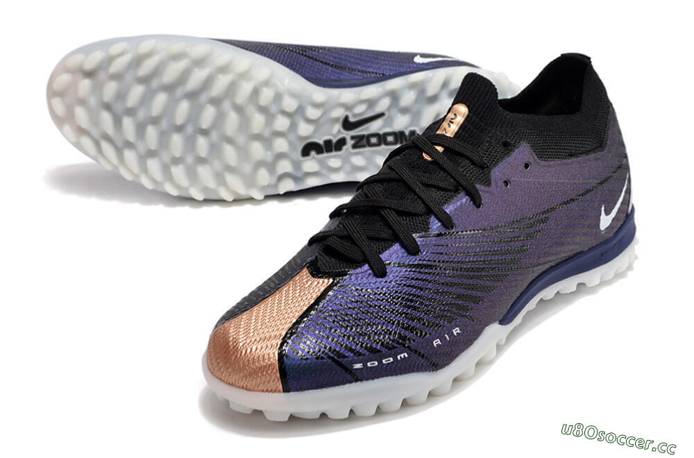 Men's Nike Air Zoom Mercurial Vapor 15 Elite TF Artificial Turf Low-Tops Football Shoes - Purple/Black 3