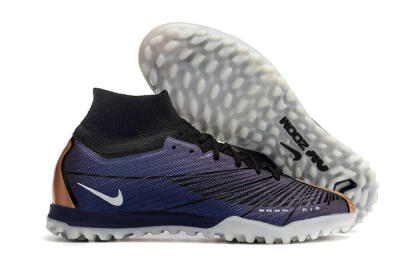 Unisex Nike Air Zoom Mercurial Superfly 9 Elite TF Artificial Turf High-Tops Football Shoes - Purple/Black