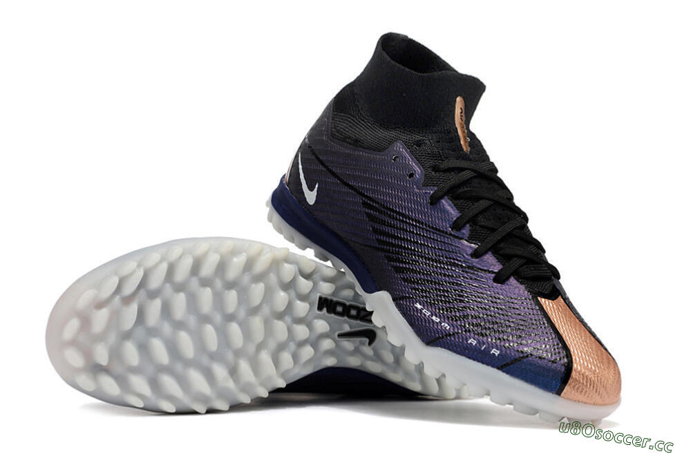 Unisex Nike Air Zoom Mercurial Superfly 9 Elite TF Artificial Turf High-Tops Football Shoes - Purple/Black 4