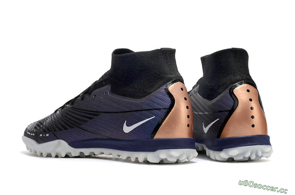 Unisex Nike Air Zoom Mercurial Superfly 9 Elite TF Artificial Turf High-Tops Football Shoes - Purple/Black 5