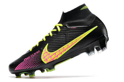 Men's Nike Air Zoom Mercurial Superfly 9 Elite FG Firm Ground High-Tops Football Boots - Black/Yellow/Pink